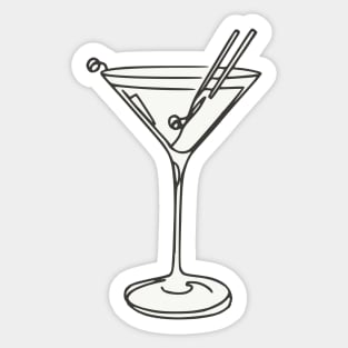 Line art of a cocktail glass Sticker